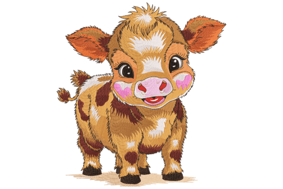 Adorable Baby Cow Embroidery Design Review
