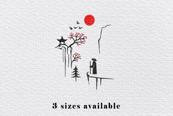 Asian Landscape Embroidery Design Review for Handmade Gifts