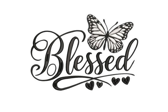 Butterfly Blessed: A Quirky Embroidery Design for Boutique Sweatshirts