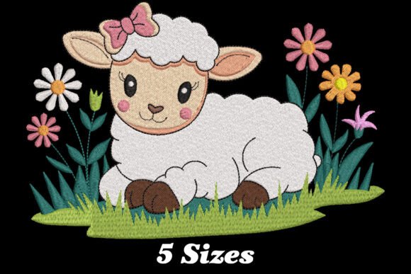 Cute Lamb: A Playful Embroidery Design for Seasonal Projects