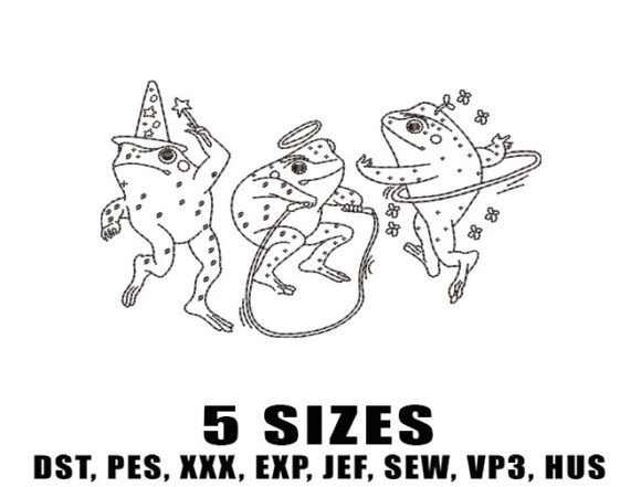 Dancing Frogs Embroidery Design Review for Apparel Projects