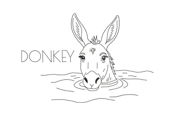 Donkey Line Art: A Timeless Embroidery Design for Small Business Branding