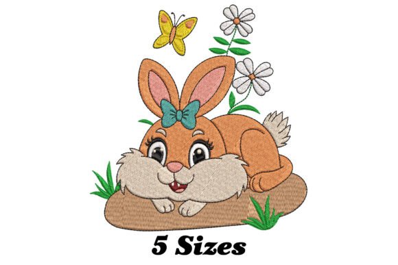 Funny Rabbit with Butterfly: A Playful Embroidery Design for Small Shop Success