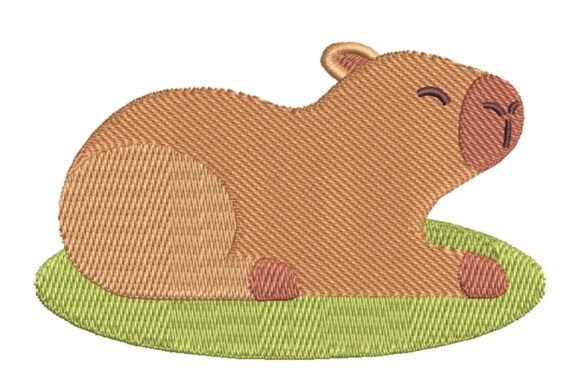 Lazy Capybara: A Charming Embroidery Design for Real Projects