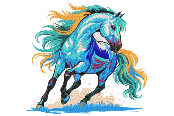 Majestic Fantasy Horse: A Charming Embroidery Design for Personalized Gifts