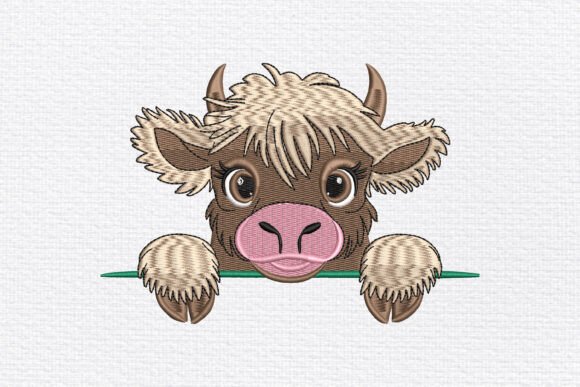 Peeking Highland Cow Embroidery Design Review