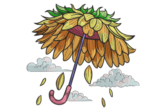 Review of Sunflower Umbrella Embroidery Design for Boutique Sweatshirts