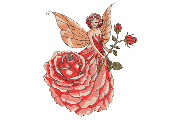 Rose Fairy: A Charming Embroidery Design for Personalized Gifts