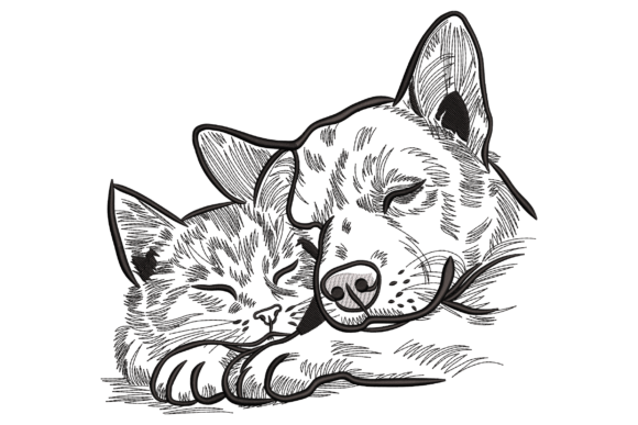 Sleeping Cat and Dog Embroidery Design Review