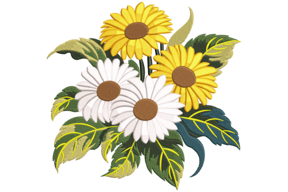 Sunflower Daisy: A Charming Embroidery Design for Personalized Gifts